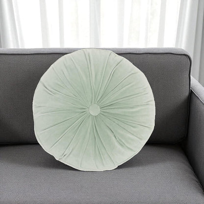 16" X 16" Mint Green Round Velvet
