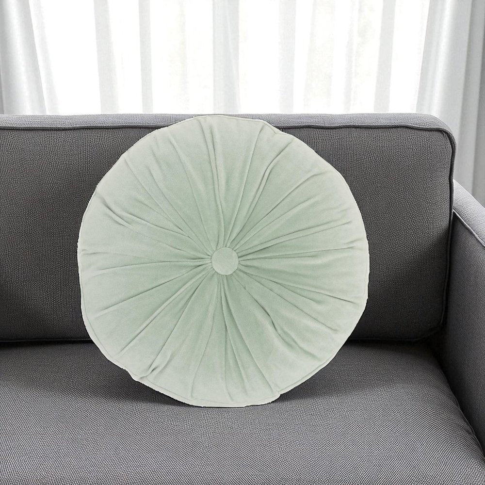 16" X 16" Mint Green Round Velvet