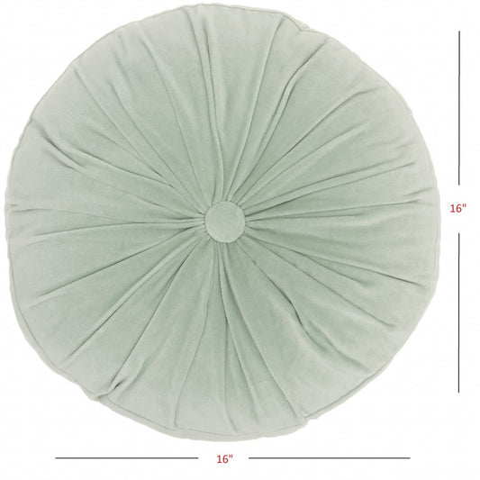 16" X 16" Mint Green Round Velvet