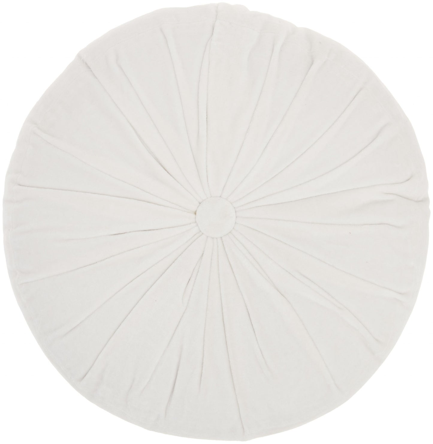 16" White Round Velvet Throw Pillow