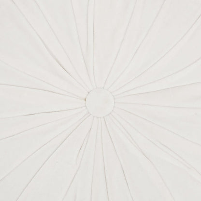 16" White Round Velvet Throw Pillow