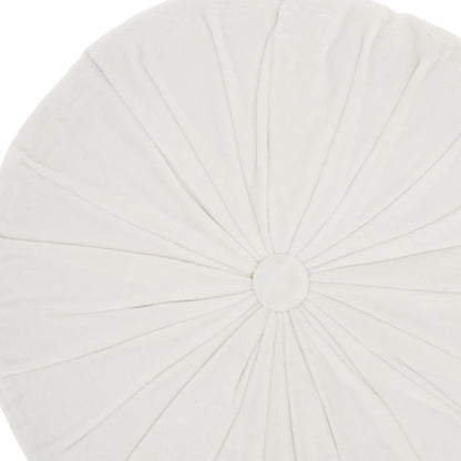 16" White Round Velvet Throw Pillow