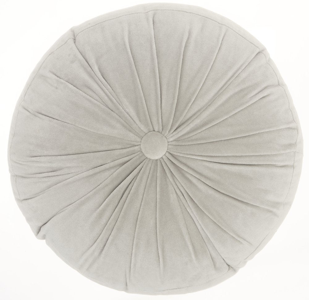 16" X 16" Light Gray Round Velvet