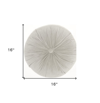 16" X 16" Light Gray Round Velvet