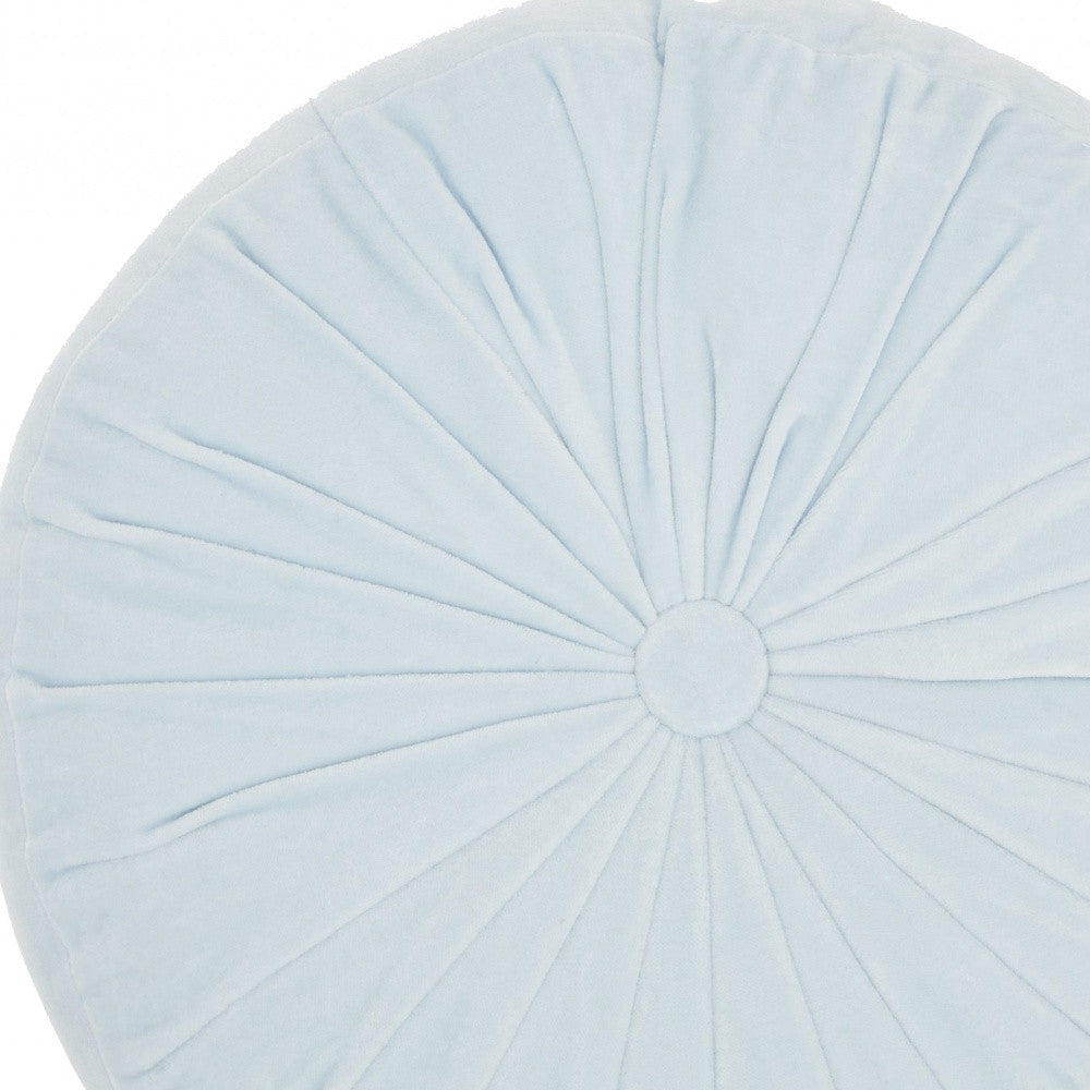 16" Periwinkle Tufted Round Throw Pillow