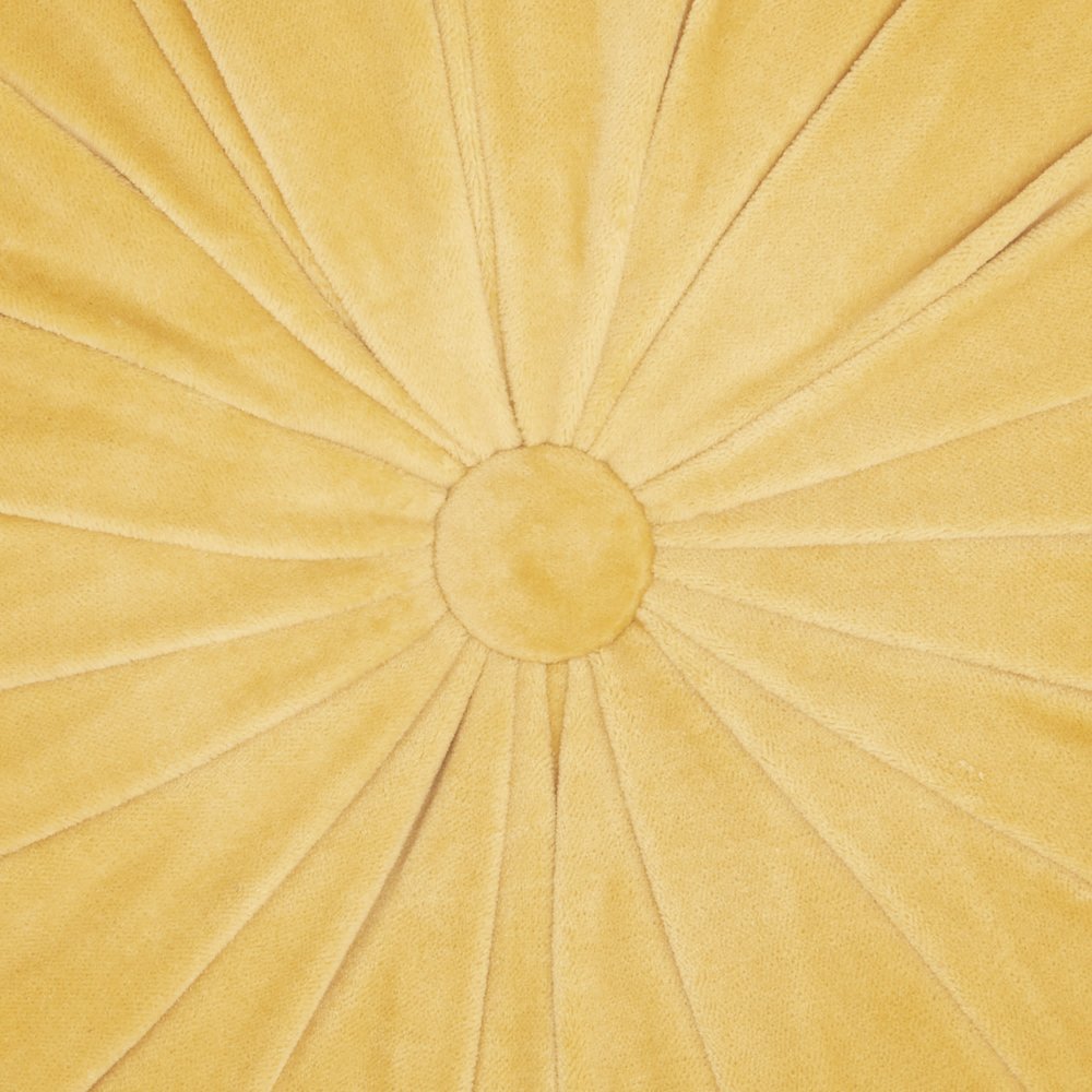 16" X 16" Mustard Yellow Round Velvet