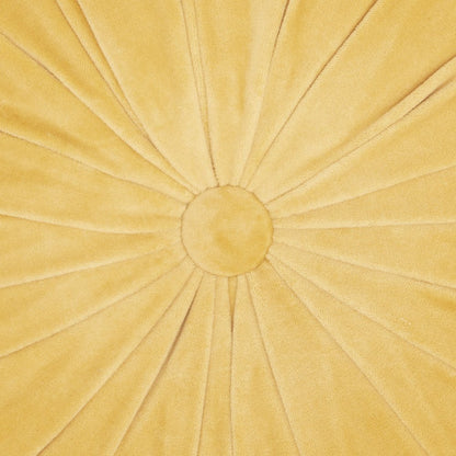 16" X 16" Mustard Yellow Round Velvet