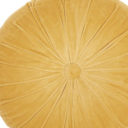 16" X 16" Mustard Yellow Round Velvet