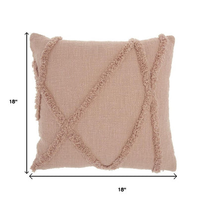 Boho Chic Blush Textured Lines Throw Pillow