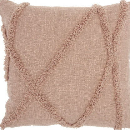 Boho Chic Blush Textured Lines Throw Pillow