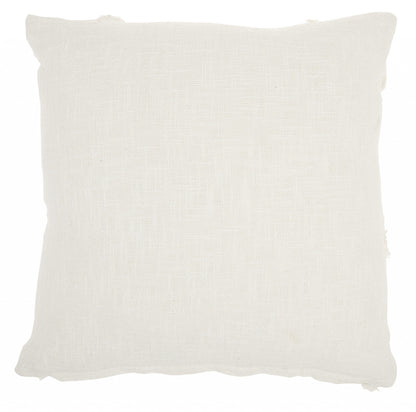 Boho Chic White Textured Lines Throw Pillow