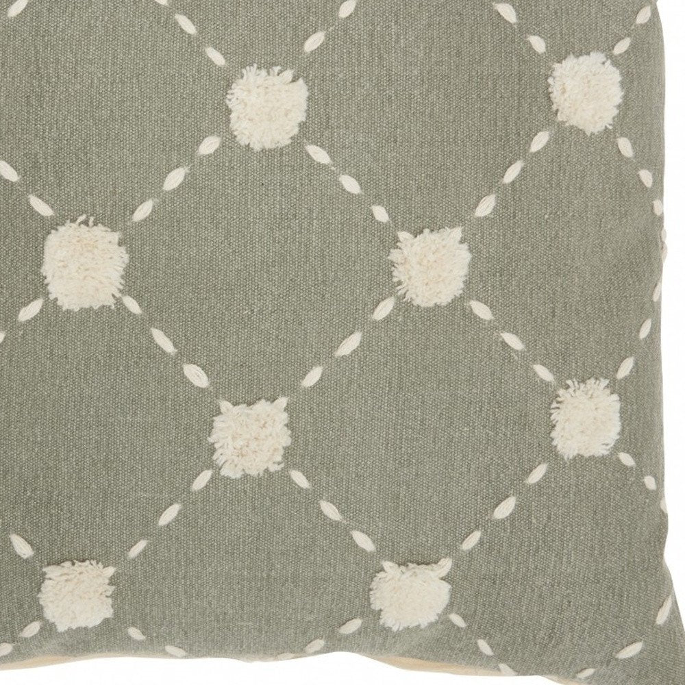 Glamorous Handcrafted Sage Accent Throw Pillow