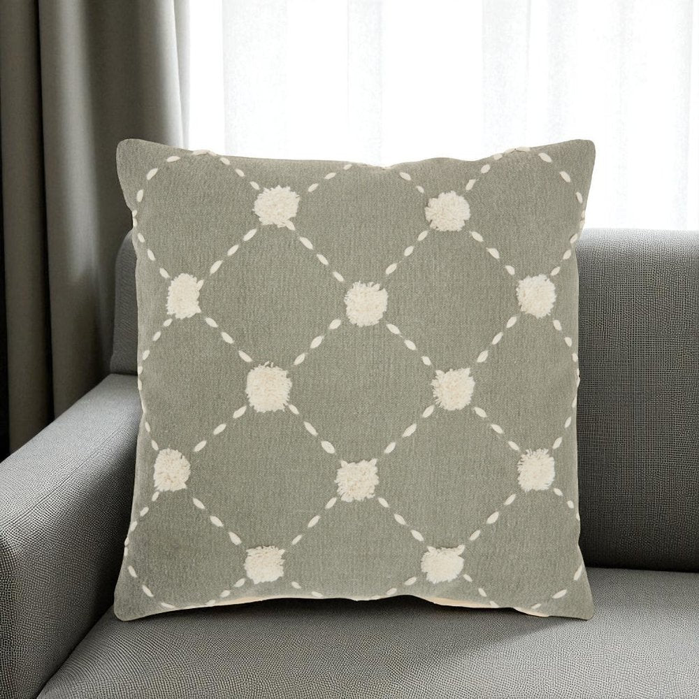 Glamorous Handcrafted Sage Accent Throw Pillow