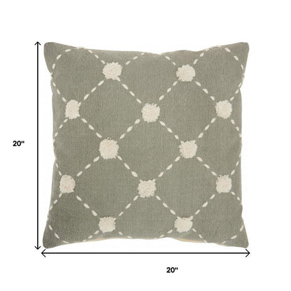 Glamorous Handcrafted Sage Accent Throw Pillow