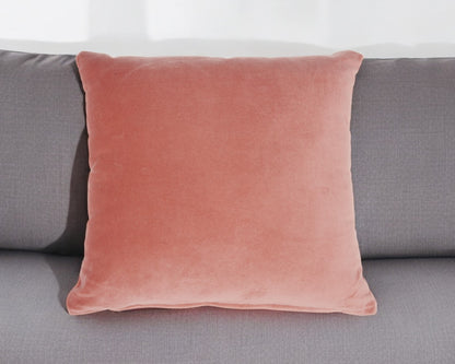 16" Pink Velvet Throw Pillow