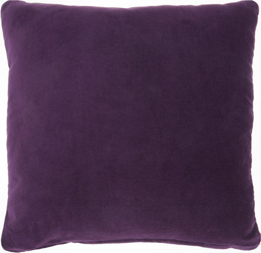 16" Purple and Ivory Velvet Throw Pillow