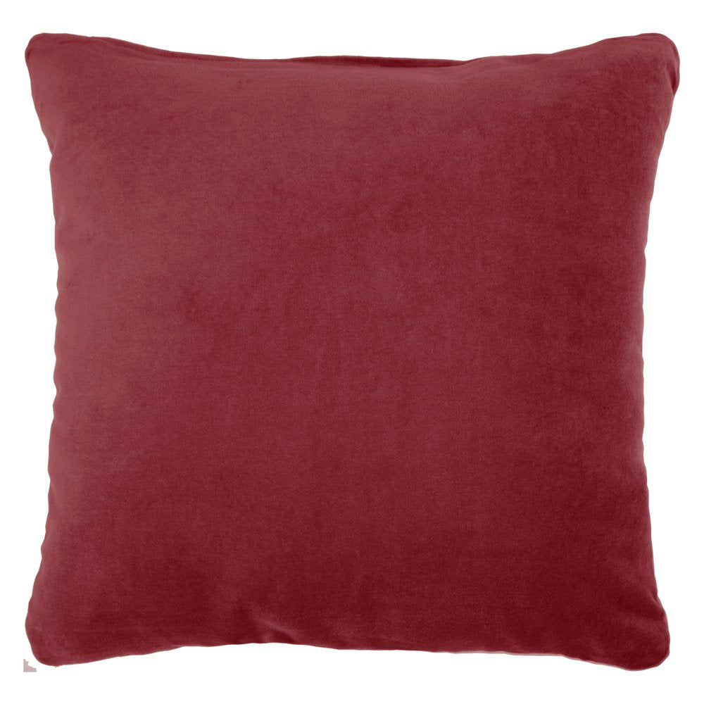16" X 16" Red Solid Color Velvet Throw Pillow