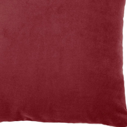 16" X 16" Red Solid Color Velvet Throw Pillow