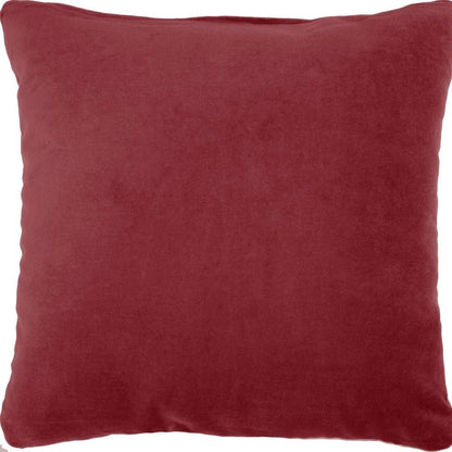 16" X 16" Red Solid Color Velvet Throw Pillow