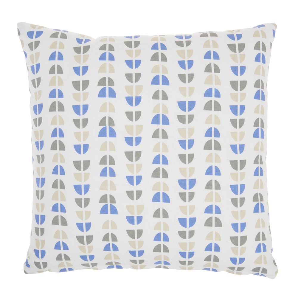 Blue And Taupe Geo Lines Throw Pillow