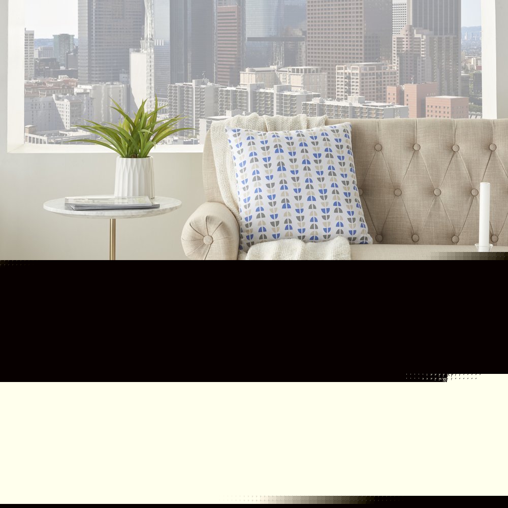 Blue And Taupe Geo Lines Throw Pillow