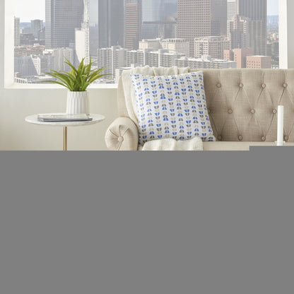 Blue And Taupe Geo Lines Throw Pillow