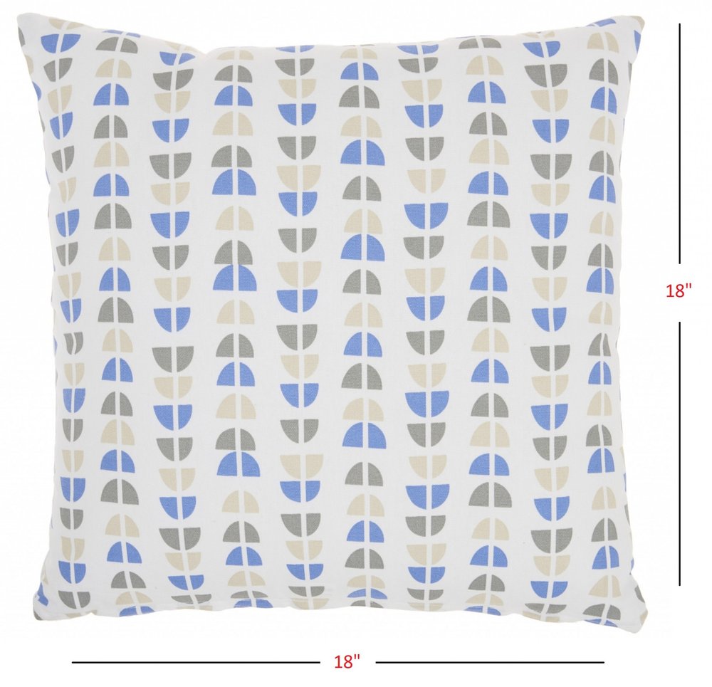 Blue And Taupe Geo Lines Throw Pillow