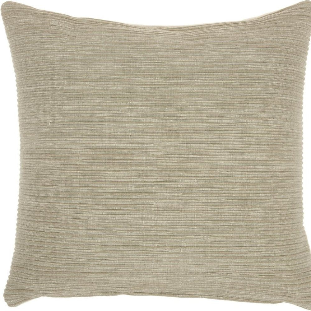 Taupe Distressed Stripes Throw Pillow