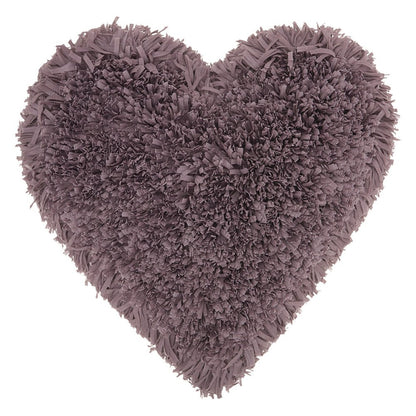 Heart Shaped Lavendar Shag Accent Pillow