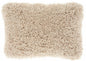 14" X 20" Beige Fabric Lumbar Throw Pillow