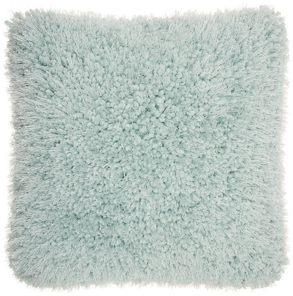 20" Celadon Shag Throw Pillow with Texture