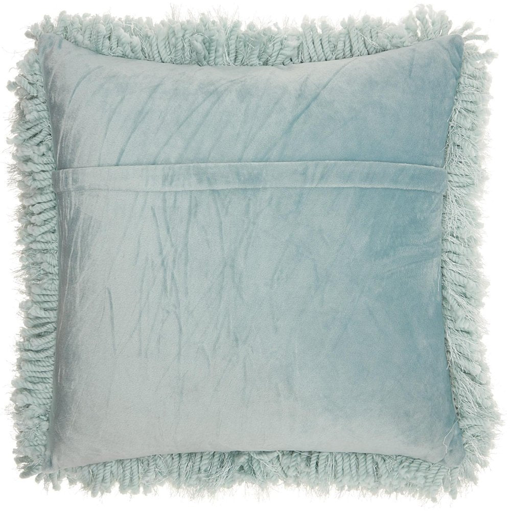 20" Celadon Shag Throw Pillow with Texture