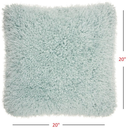 20" Celadon Shag Throw Pillow with Texture