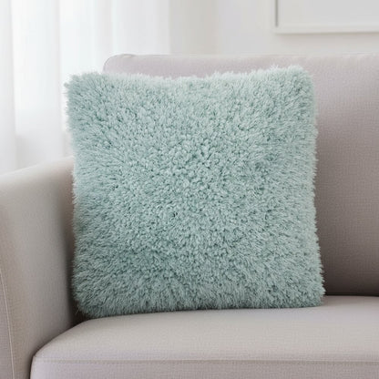 20" Celadon Shag Throw Pillow with Texture