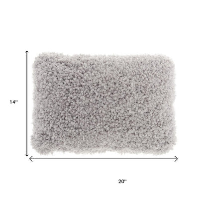 Pale Gray Knubby Plush Lumbar Throw Pillow