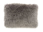 14" X 20" Slate Gray Faux Fur Throw Pillow