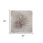 20" Light Gray Shag Accent Throw Pillow