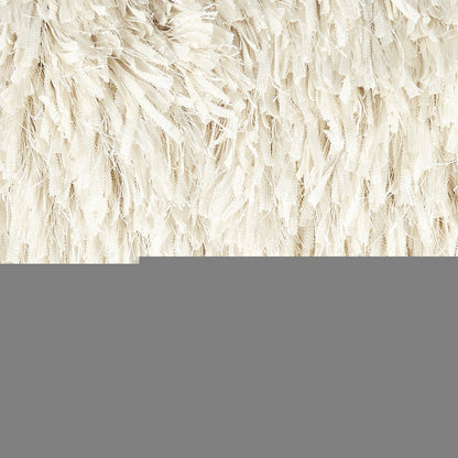 14" X 24" Long Ivory Shag Throw Pillow