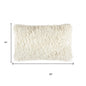 14" X 24" Long Ivory Shag Throw Pillow