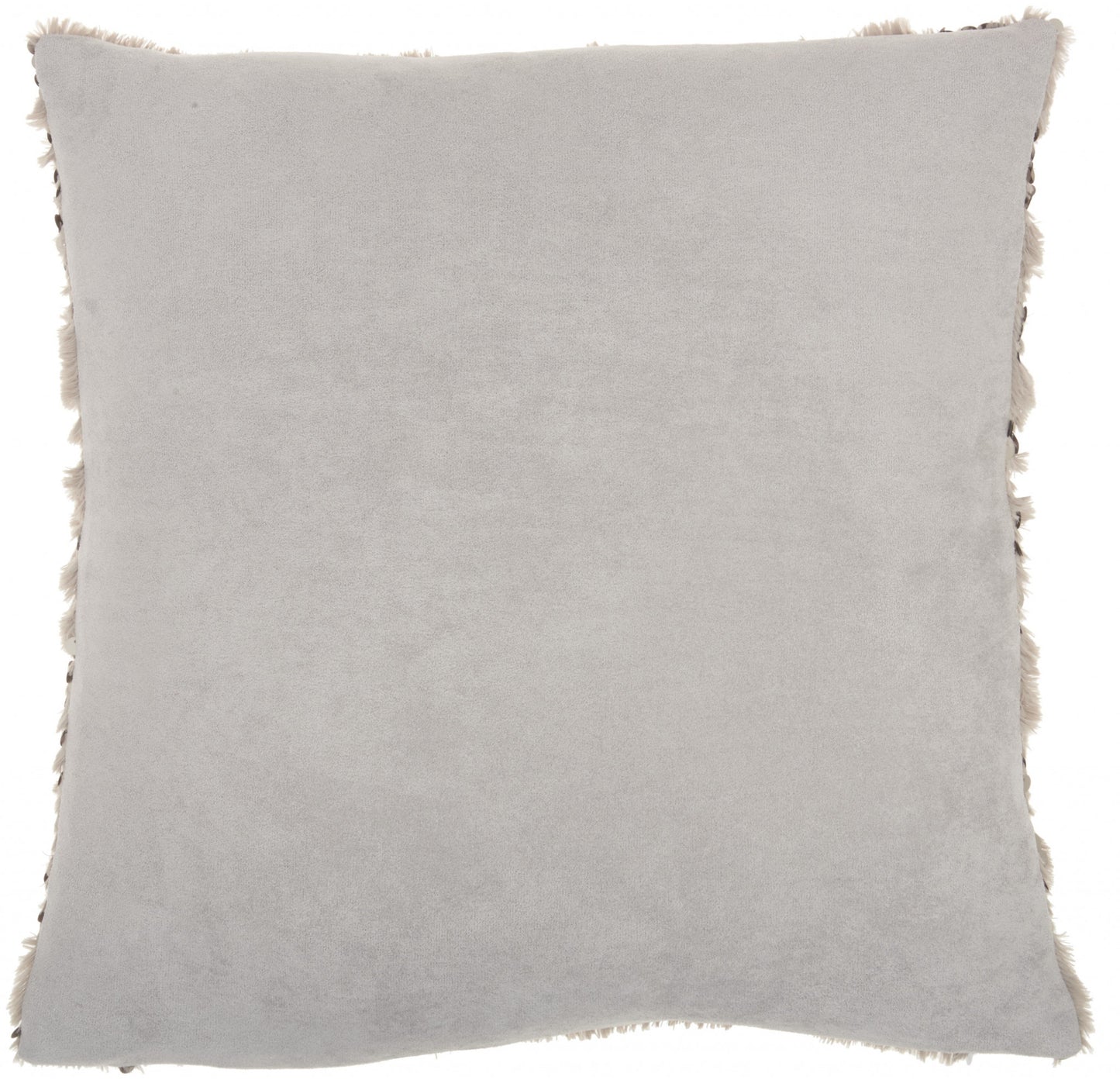 20" Gray Faux Fur Throw Pillow