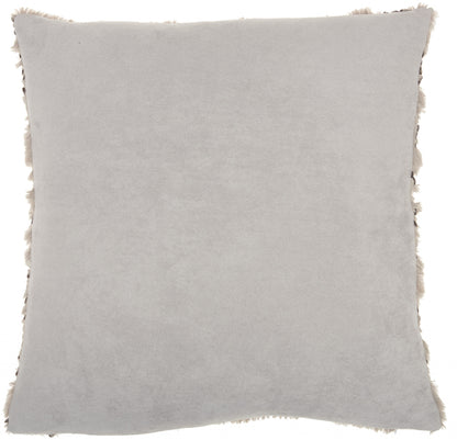 20" Gray Faux Fur Throw Pillow