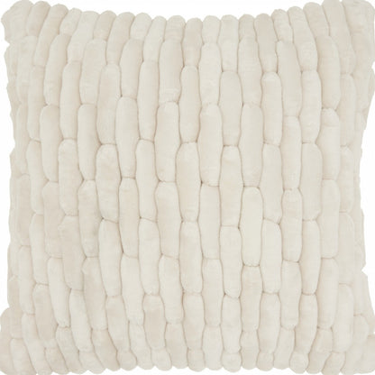 20" Ivory Silky Soft Velvet Capsules Throw Pillow