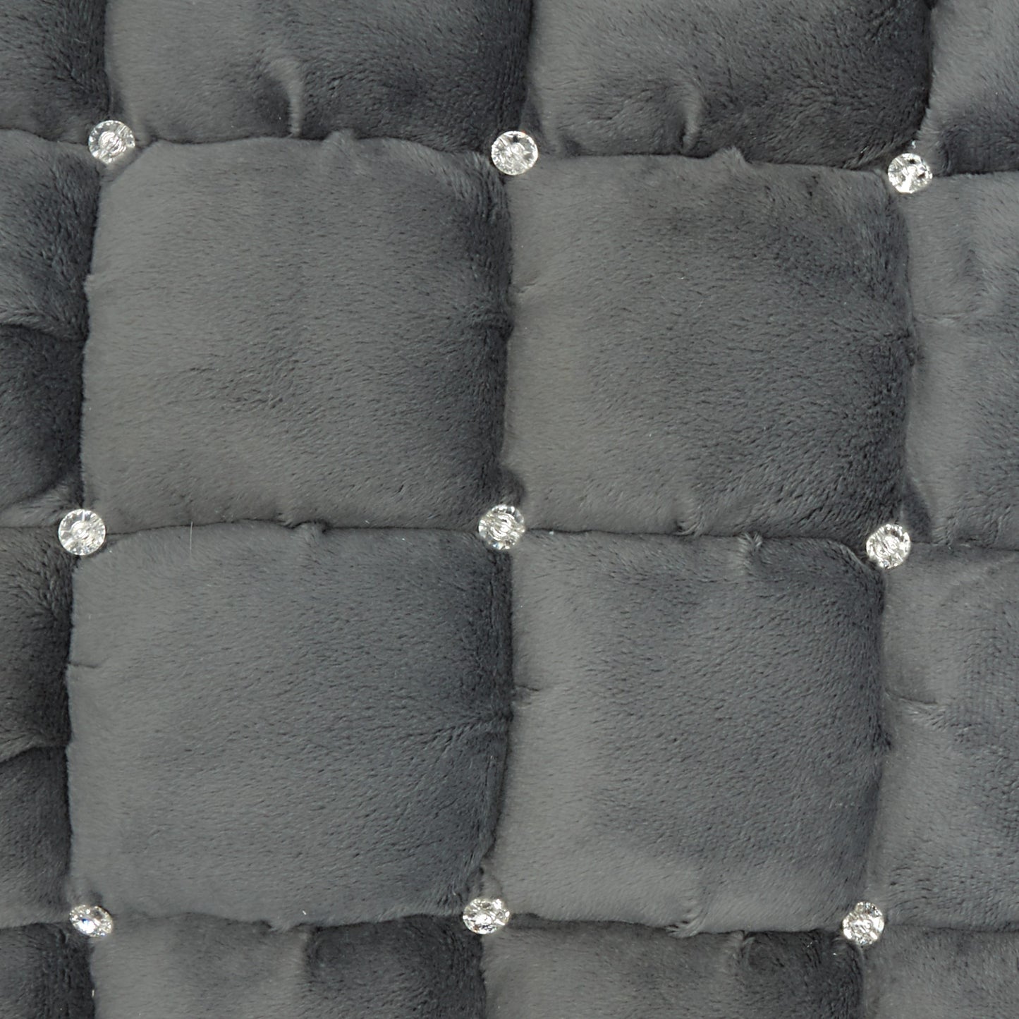 20" Dark Gray With Bling Quilted Velvet Throw Pillow