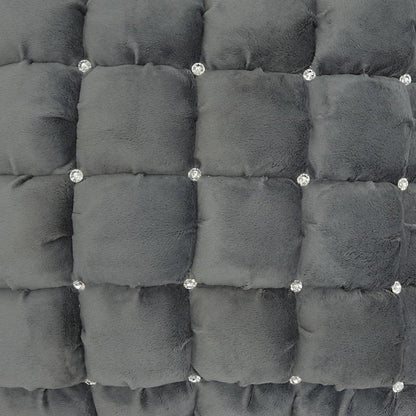 20" Dark Gray With Bling Quilted Velvet Throw Pillow