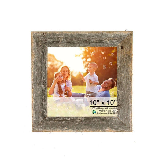 10" x 10" Gray Wood Hanging Picture Frame