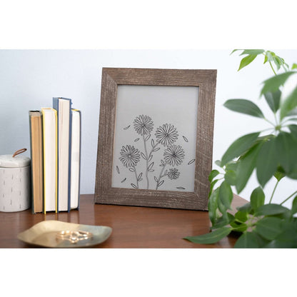 10" x 10" Brown Solid Wood Hanging Picture Frame