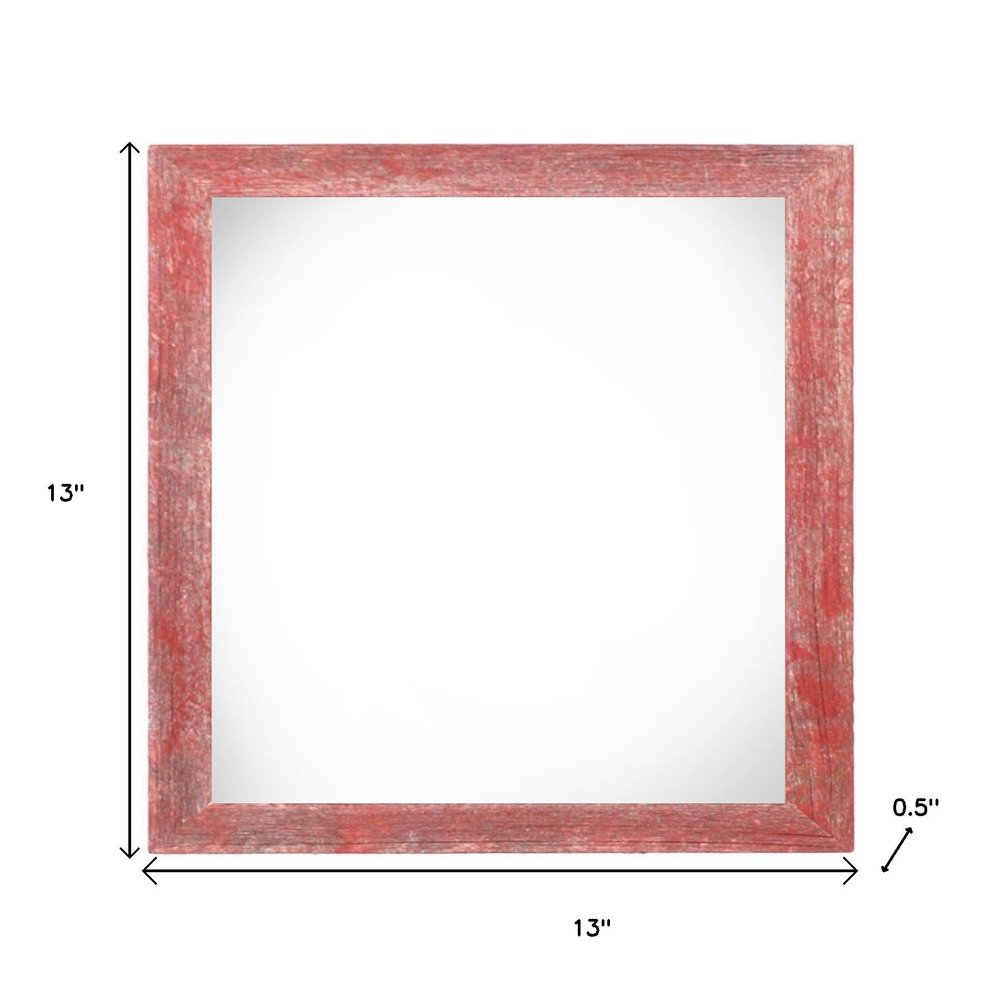 10" x 10" Red Wood Hanging Picture Frame