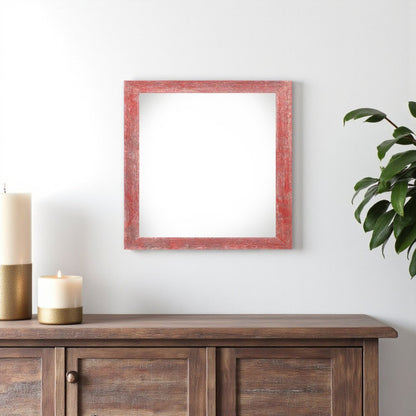 10" x 10" Red Wood Hanging Picture Frame