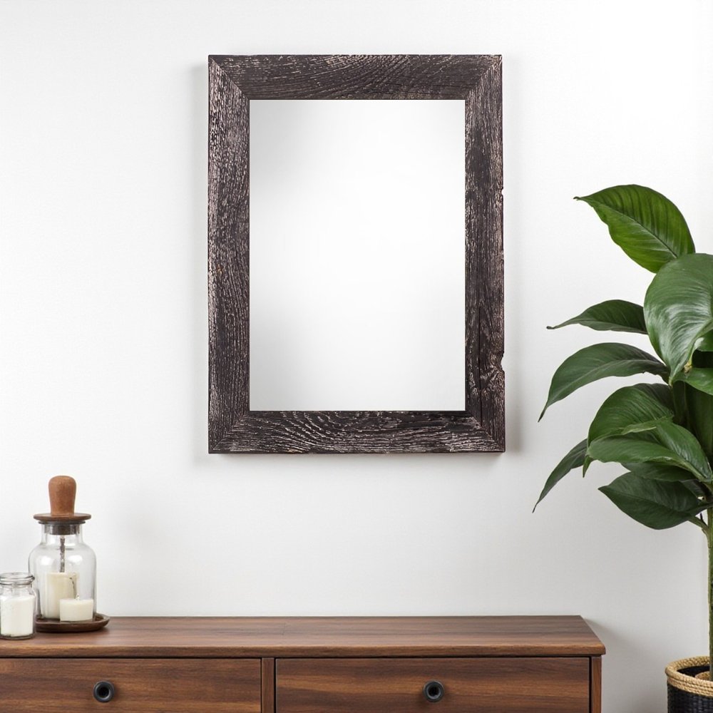 12" x 24" Black Solid Wood Hanging Picture Frame