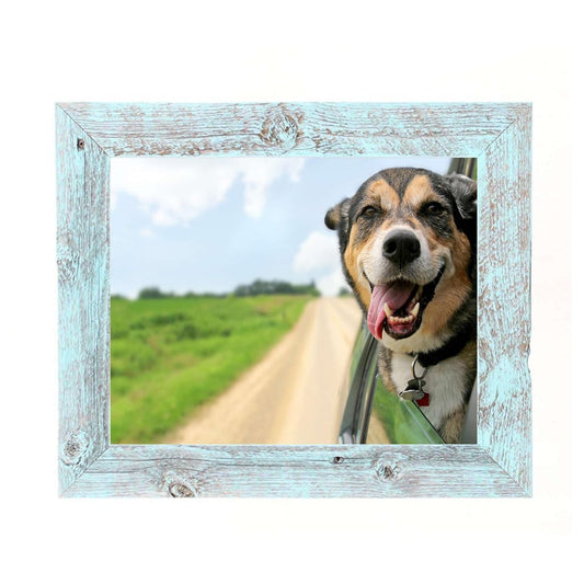 12" x 24" Blue Wood Hanging Picture Frame